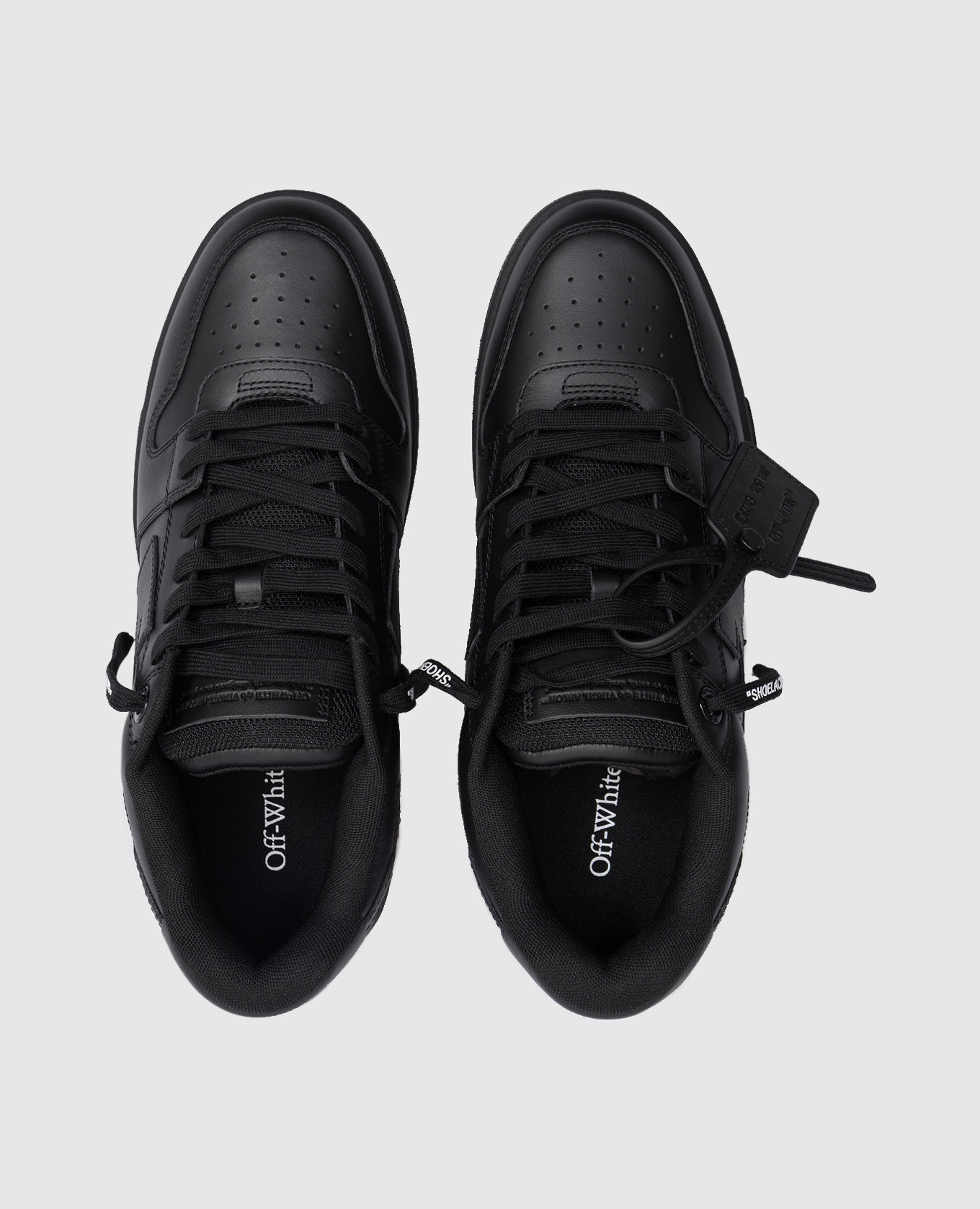 

Out of Office black leather sneakers with logo Off-White