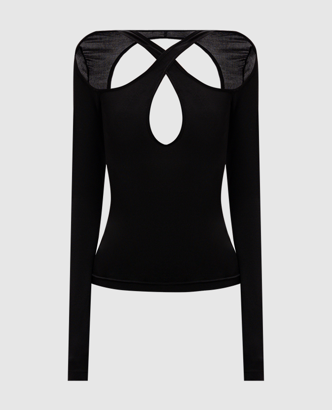

Black top with figure-hugging necklines Materiel