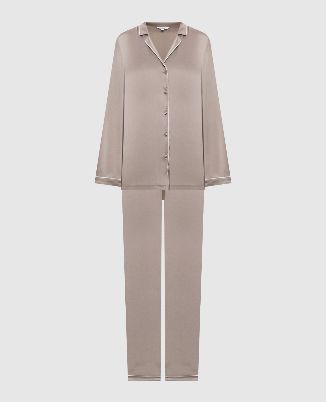Beige silk pajamas Dore & Rose