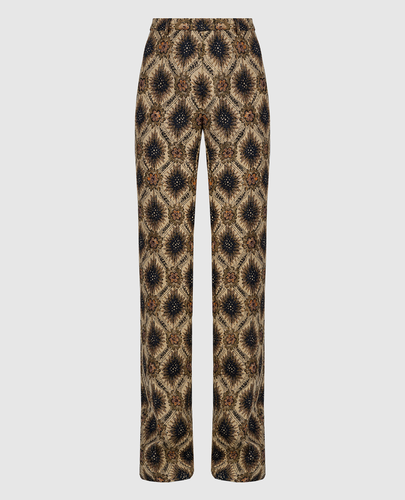 

Beige jacquard flared pants Etro