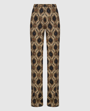 Etro Beige jacquard flared pants D11560594