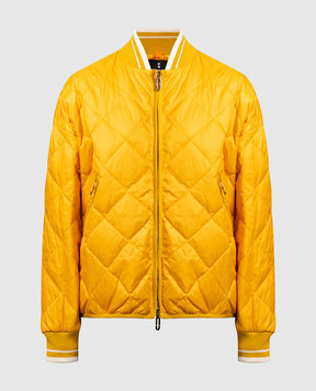Stilnology Yellow quilted down jacket with metallic logo 63T830