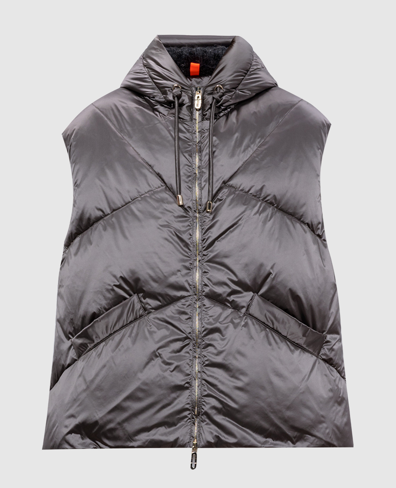 

Gray down vest with metal logo Stilnology, Grey