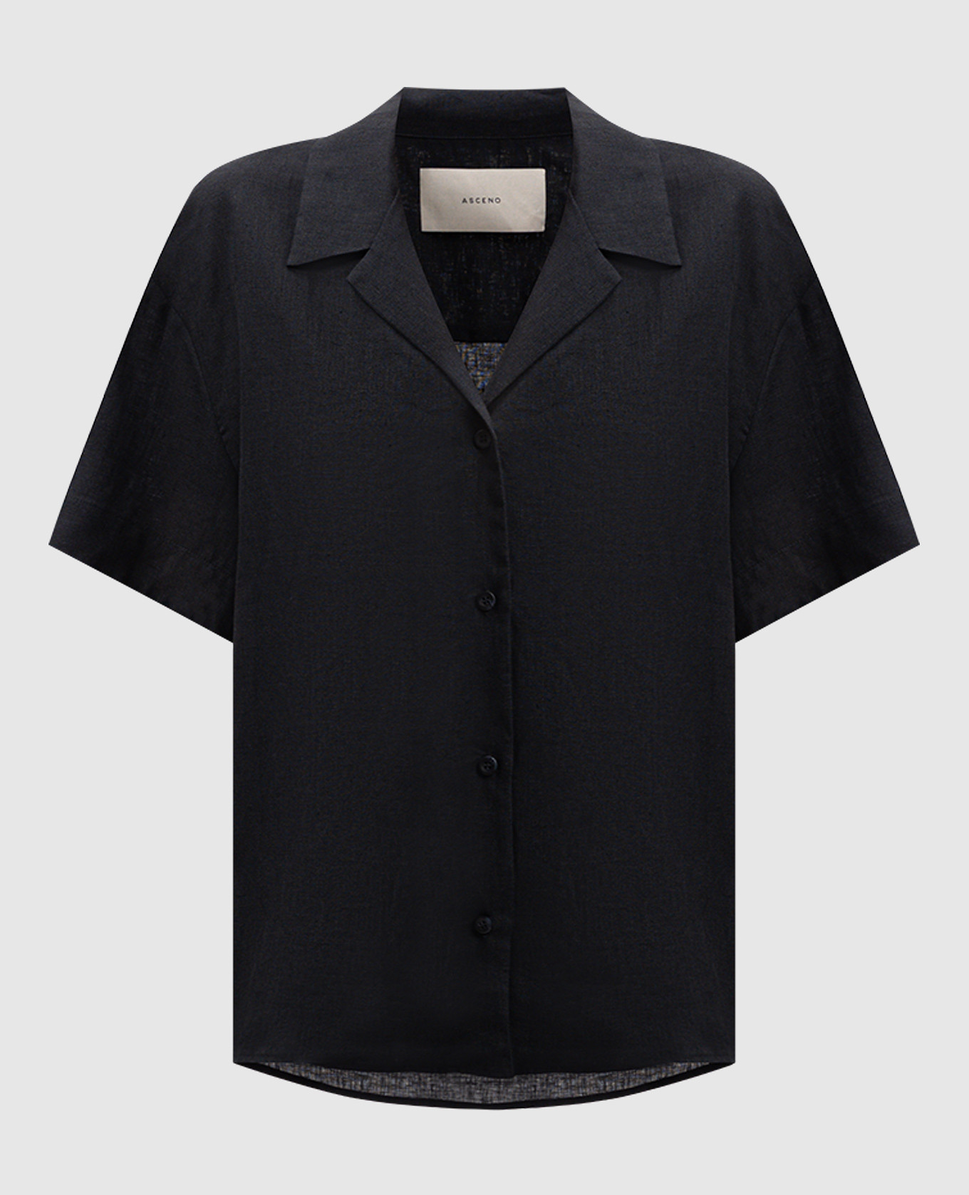 Prague black linen shirt Asceno