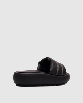 Peserico Black flip-flops with a monil chain S39677C0RCC415