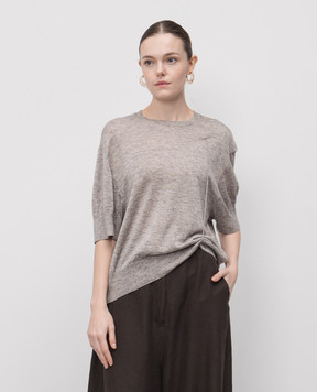 BOBOUTIC Gray cashmere, silk and linen top 4805