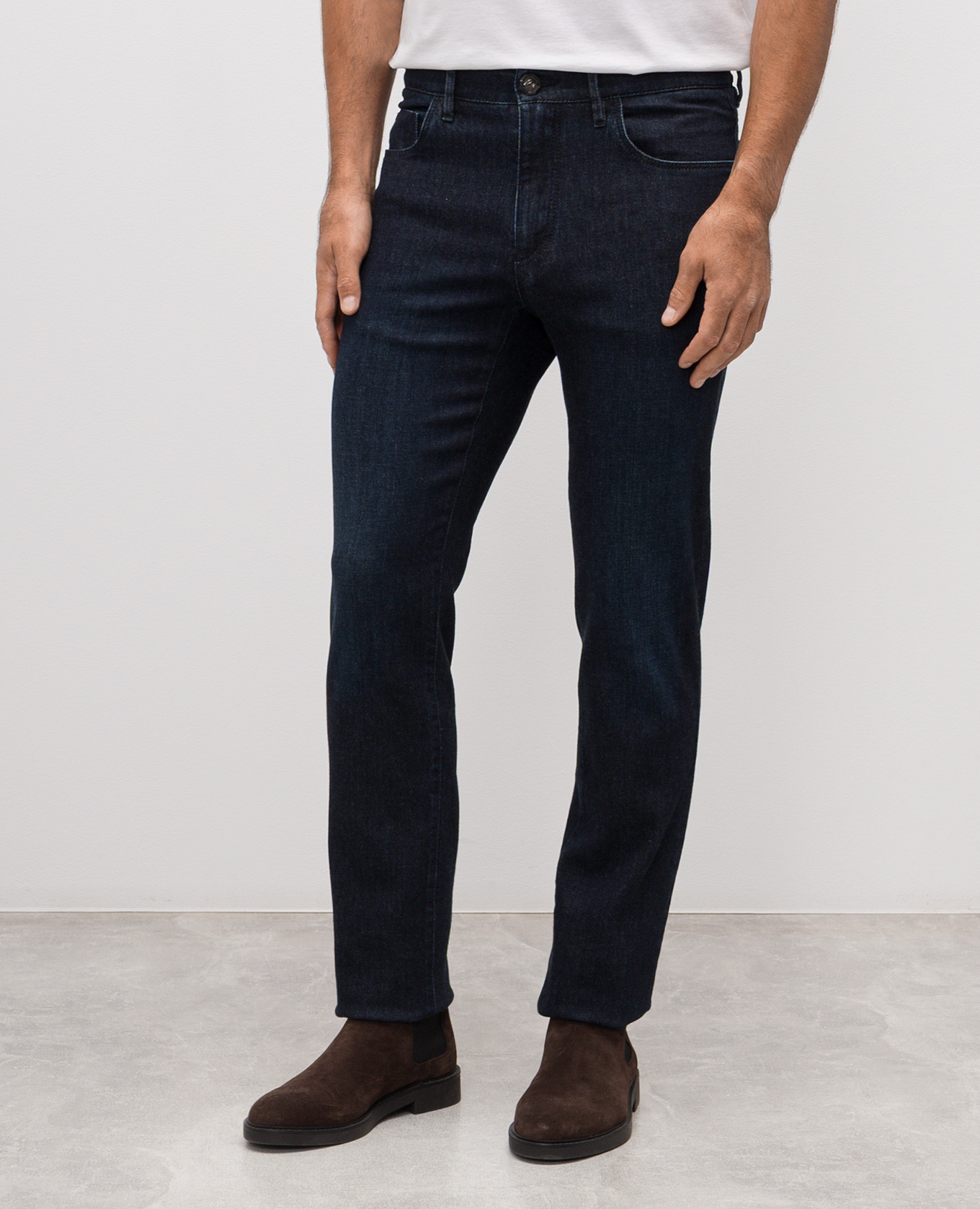 

Blue jeans with embroidered emblem Stefano Ricci