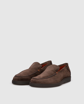Santoni Brown suede loafers MGDG17824SMOKSVU