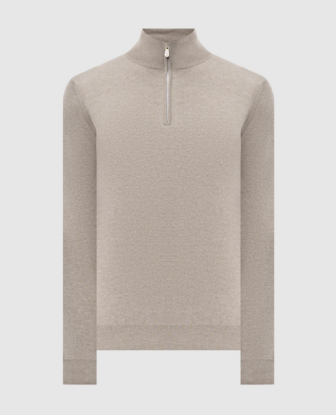 Gray cashmere jumper with zipper Brunello Cucinelli