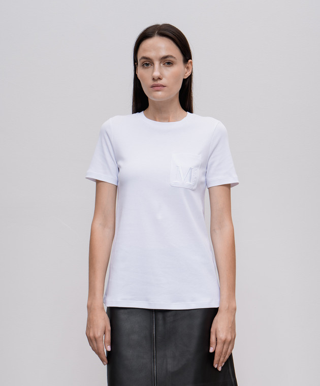 ★Max Mara★WHITE MADERA T-SHIRT WITH LOGO S Max Mara Madera T-shirt | White | FARFETCH CA