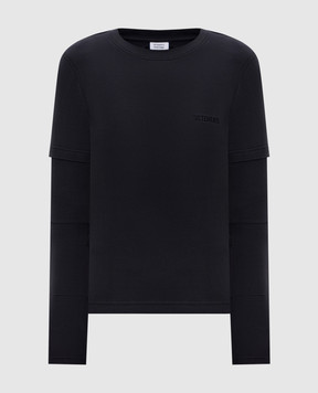 Vetements Black long sleeve with logo embroidery WH76LS570B
