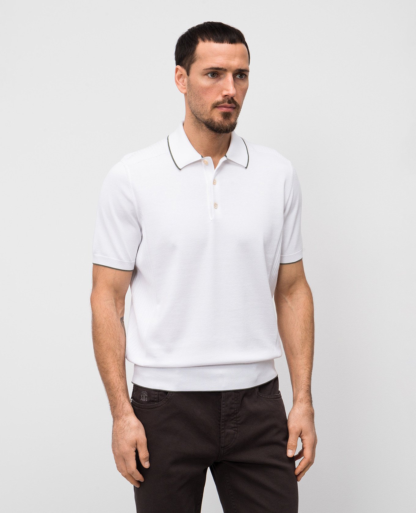 

White polo with monogram logo Stefano Ricci