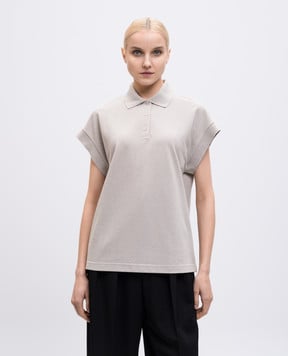Saint Laurent Grey polo shirt with embroidered monogram logo 824091Y37HC