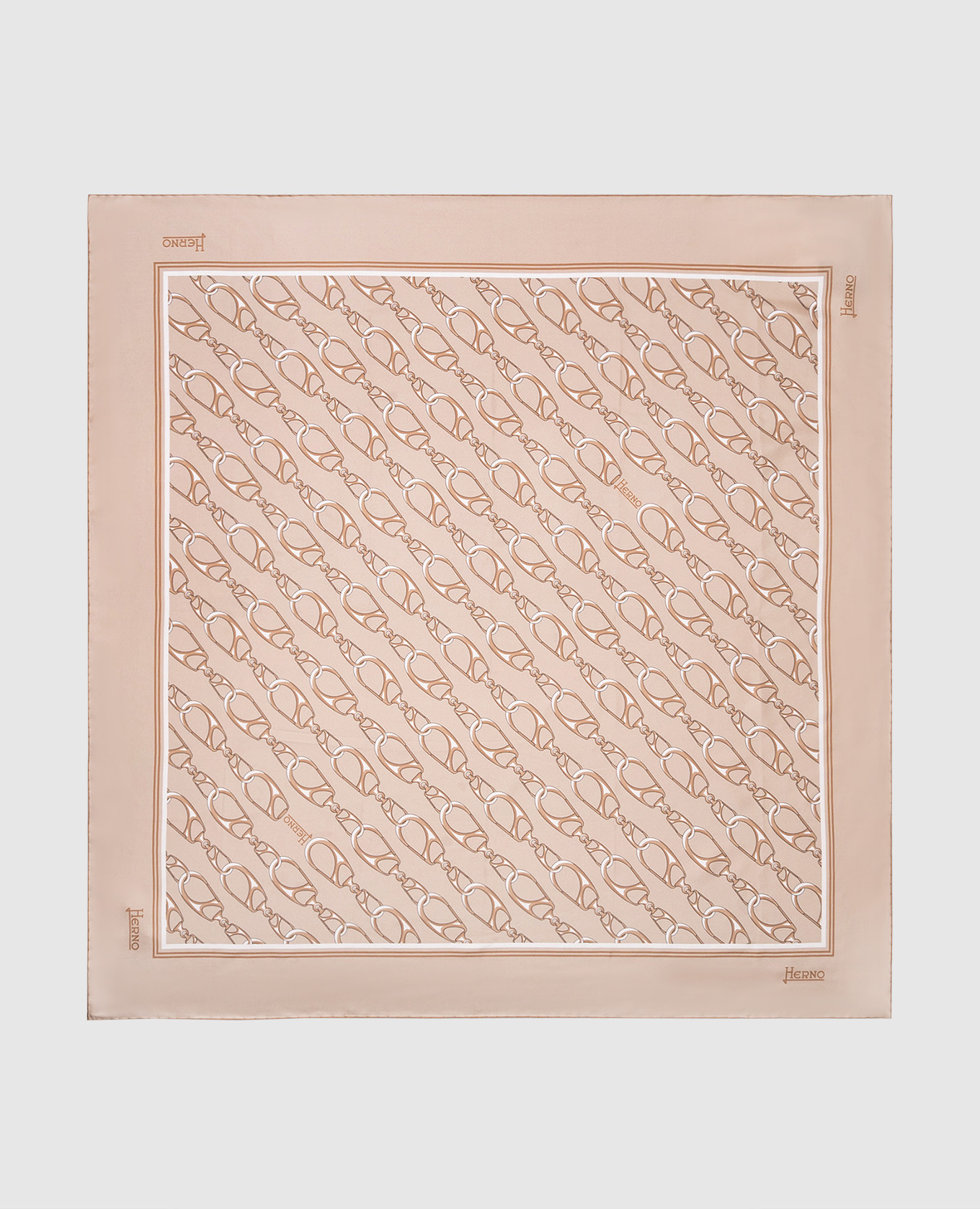 

Brown printed silk scarf Herno