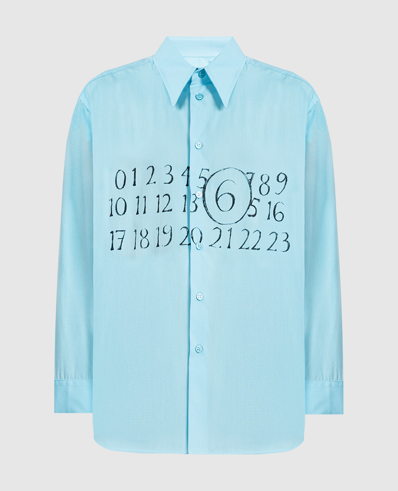 

Blue shirt with logo print Maison Margiela MM6, Light blue