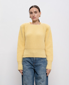 Victoria Beckham Yellow wool and cashmere sweater with accent shoulders 1425KJU006612A