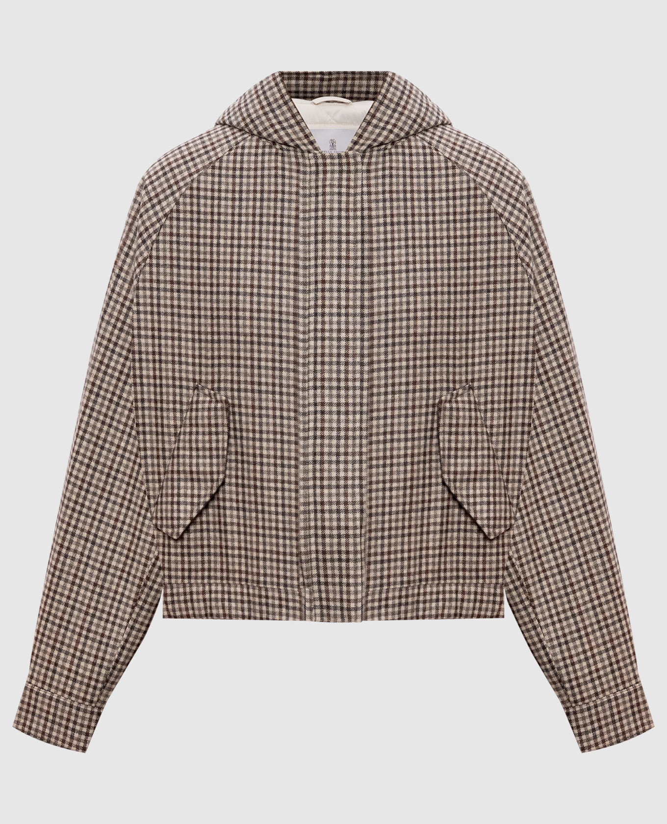 

Beige checked wool jacket Brunello Cucinelli