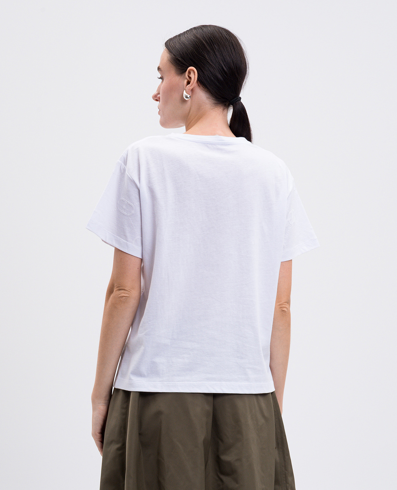 White T-shirt with logo Twinset 4