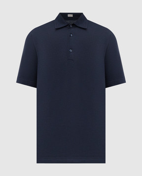 CAPOBIANCO Blue polo shirt with logo patch 18M601TM004656