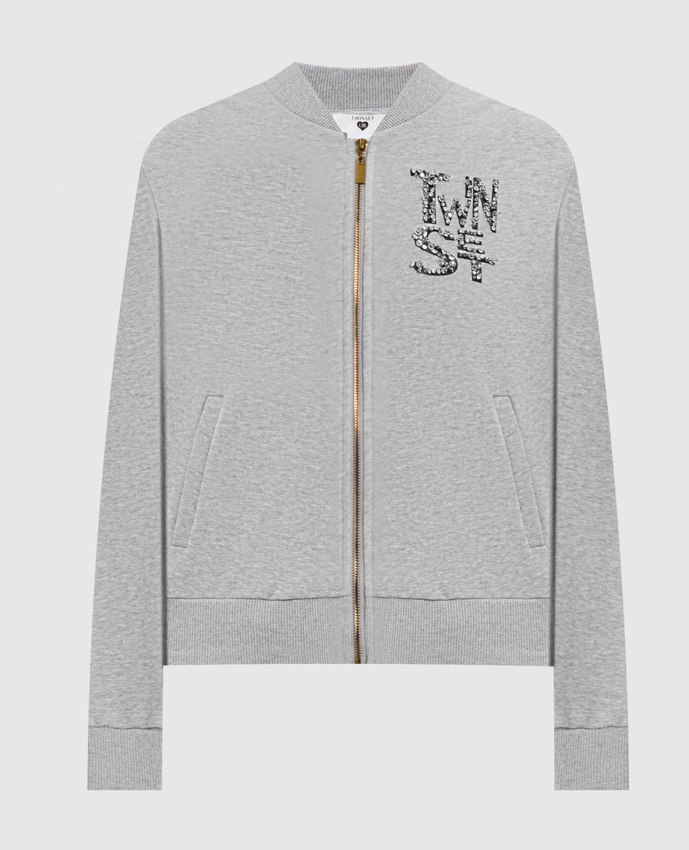 

Grey melange sports jacket with logo Twinset
