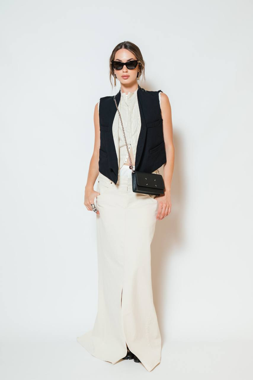 

Beige maxi skirt with slits Maison Margiela