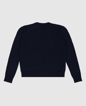 Dolce&Gabbana Baby blue wool sweater with logo pattern L5KWJ6JCVV956