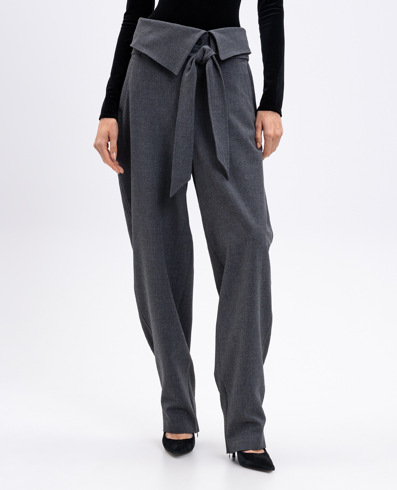 Grey trousers with lapels The Attico 3