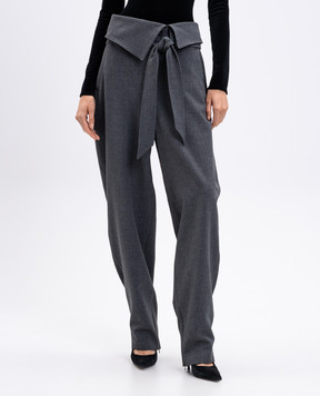 The Attico Grey trousers with lapels 251WCP00272PLL007AA