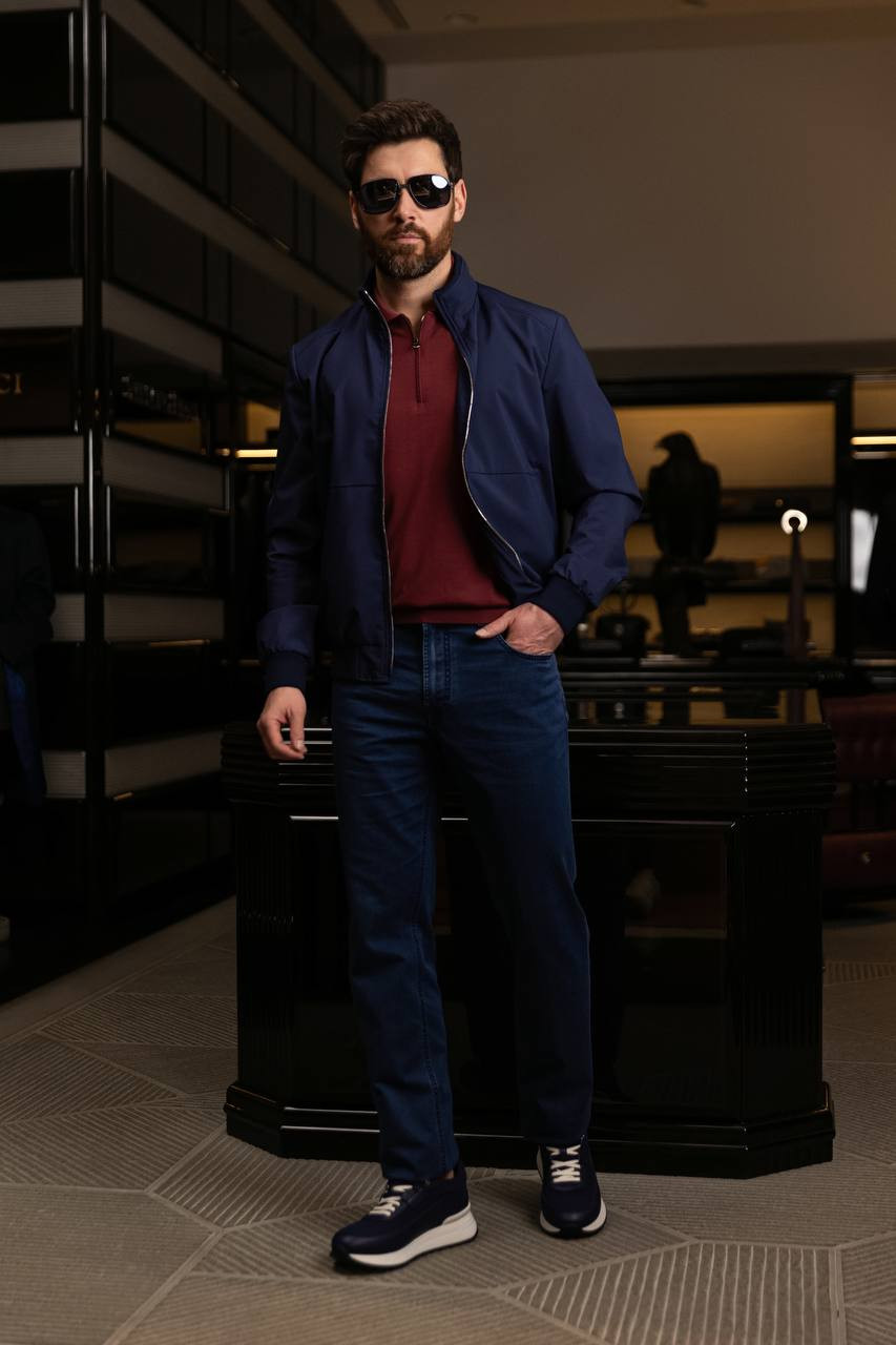 

Blue jacket with logo Stefano Ricci