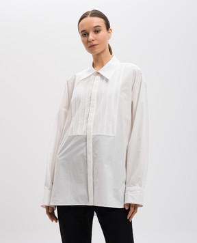 Khaite Dimitri white pleated shirt 2355148W148