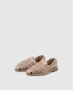 Brunello Cucinelli Beige suede braided loafers MZUCOBM313