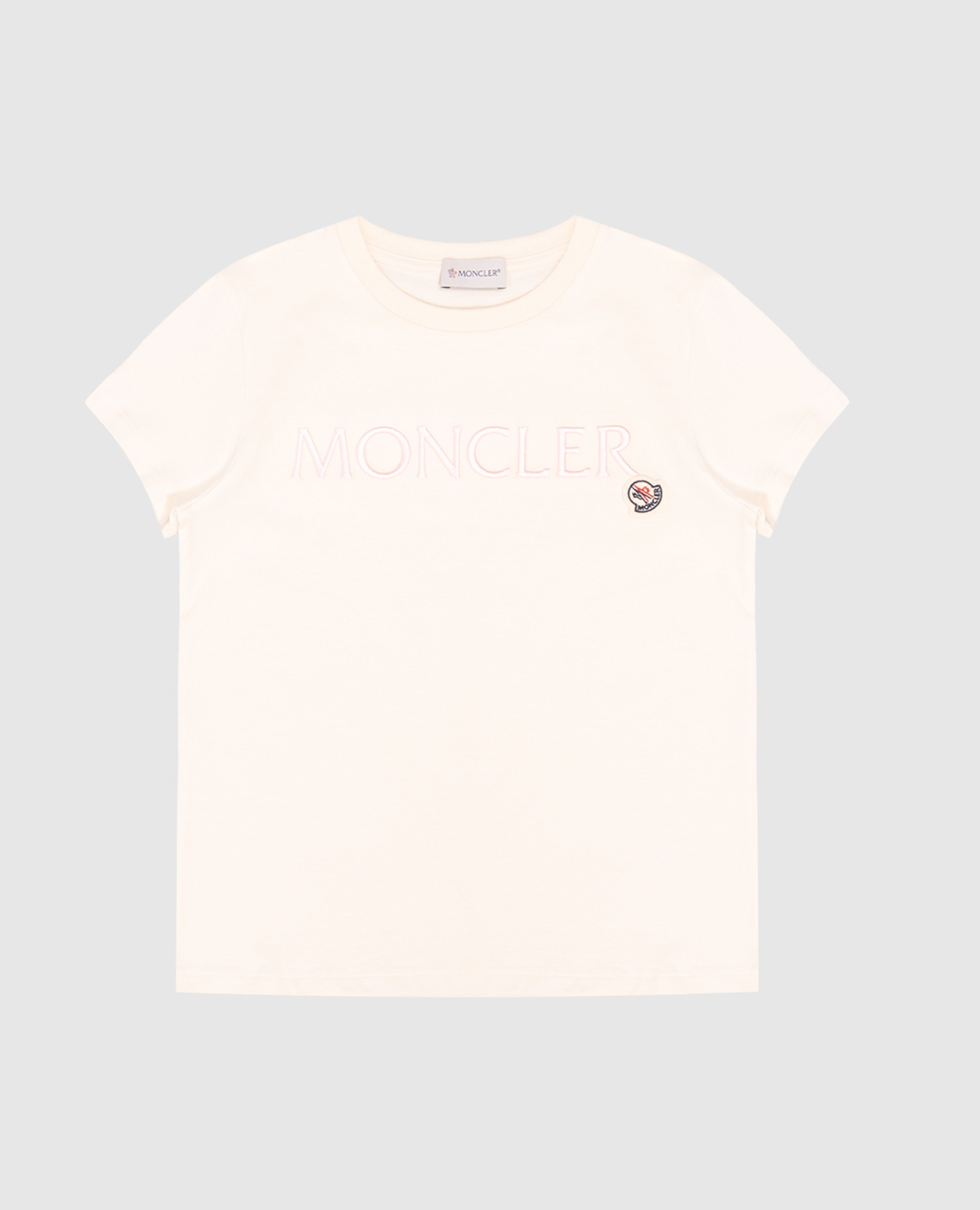 

Children's beige t-shirt with textured logo embroidery Moncler ENFANT