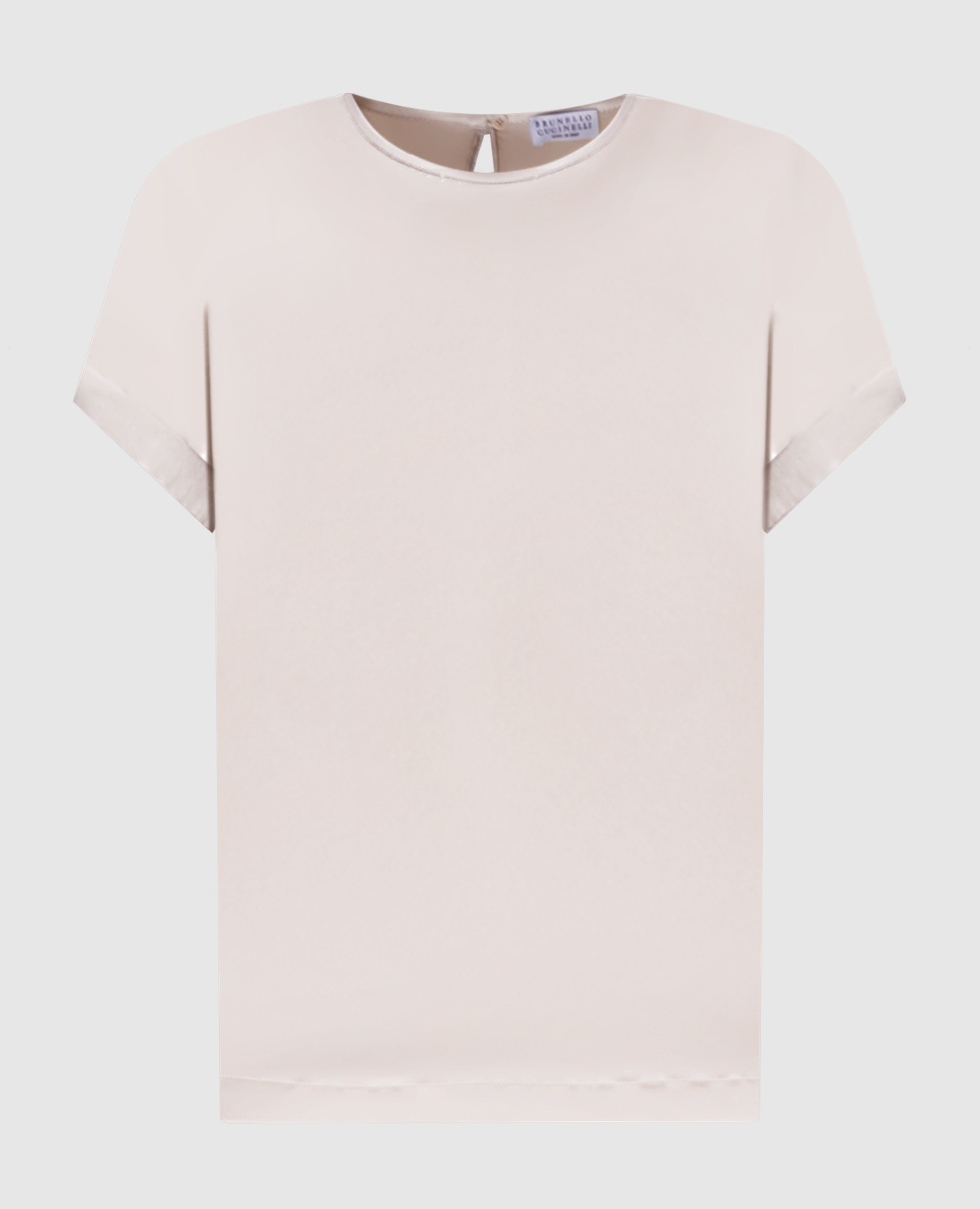 

Beige silk top with monil chain Brunello Cucinelli