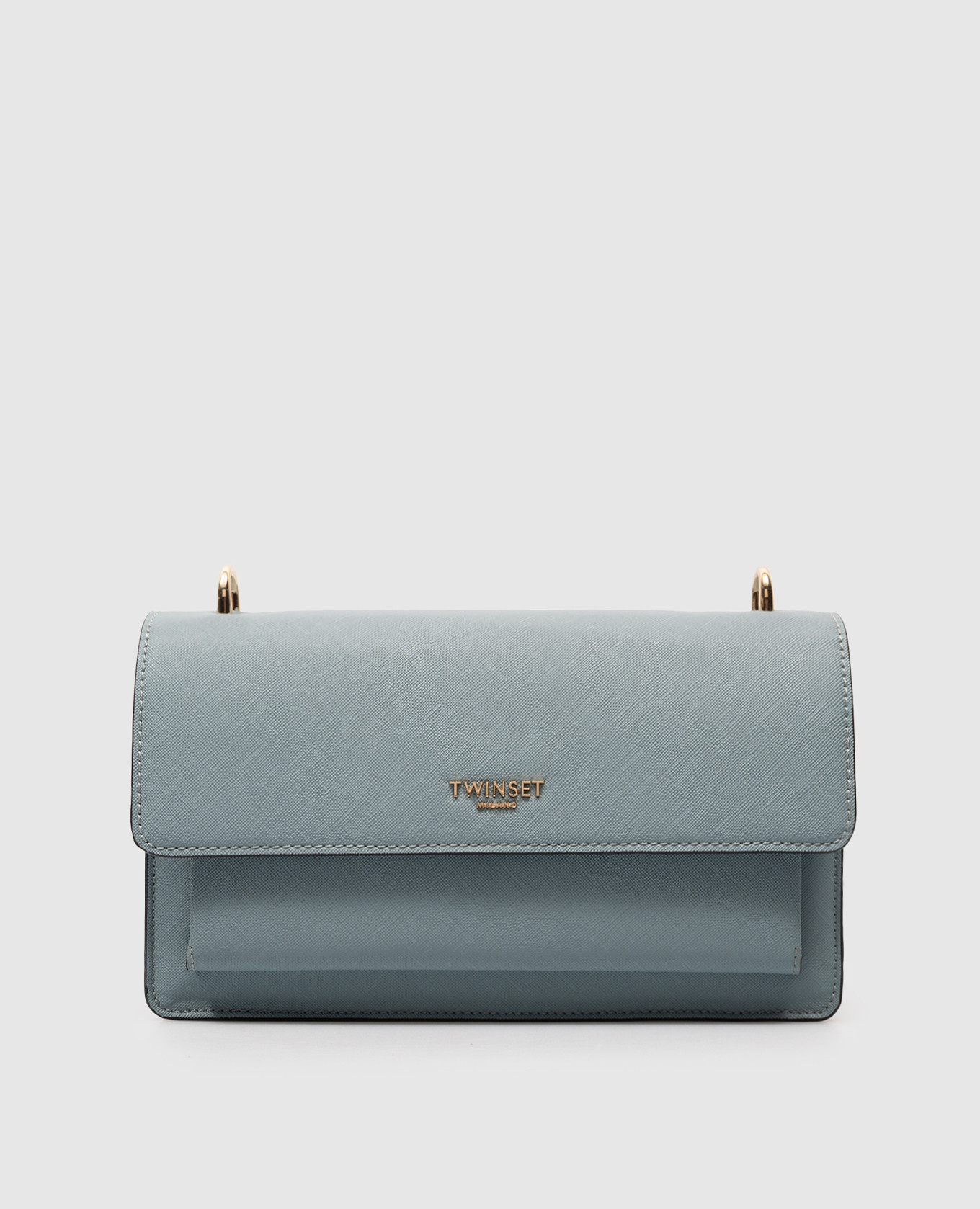 

Blue bag with textured logo Twinset, Light blue