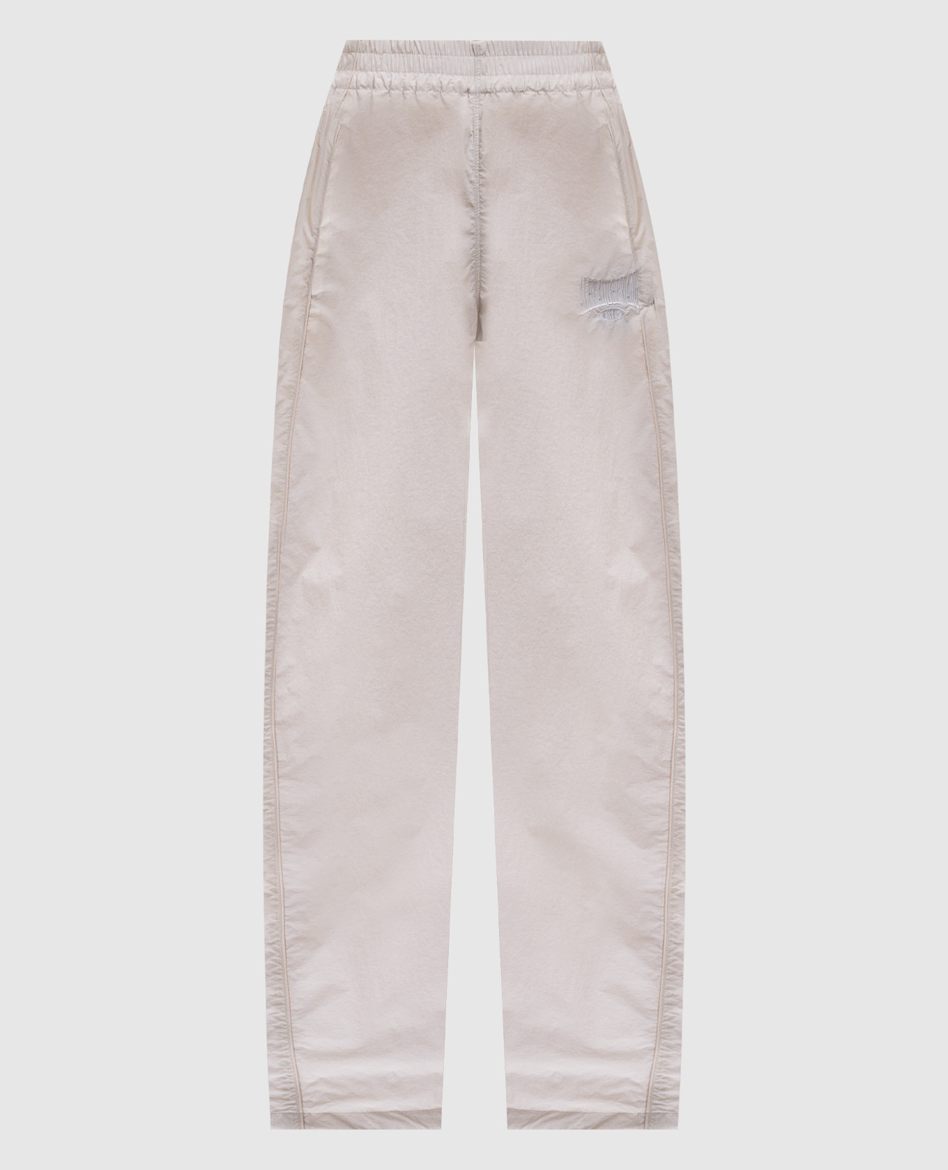 Beige sweatpants with logo