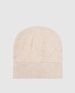 Brunello Cucinelli Beige cap made of wool, cashmere and silk with embroidery M16708479