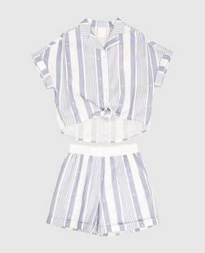 Givenchy Children's white striped linen suit H3083612+