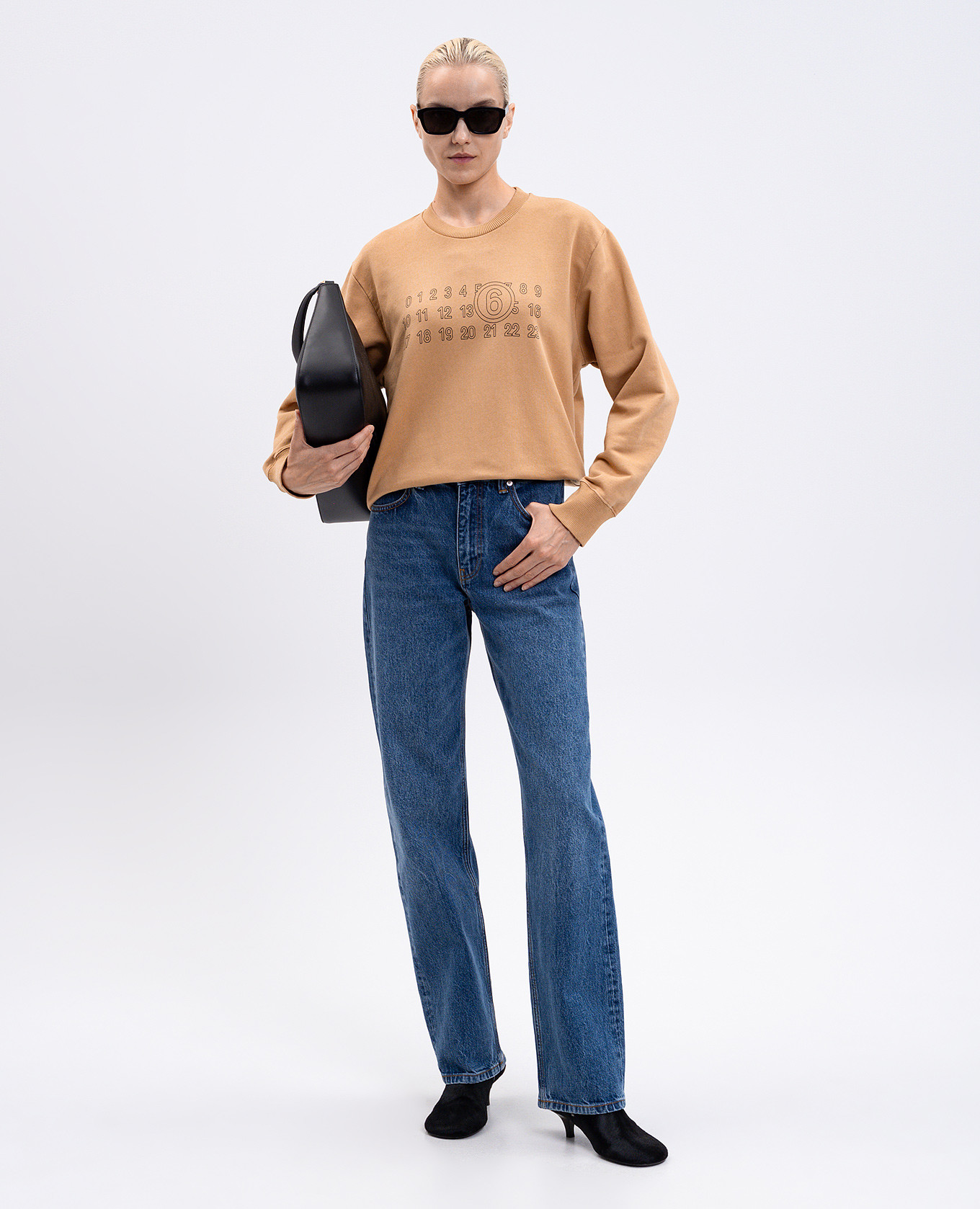 

Brown sweatshirt with logo print Maison Margiela MM6