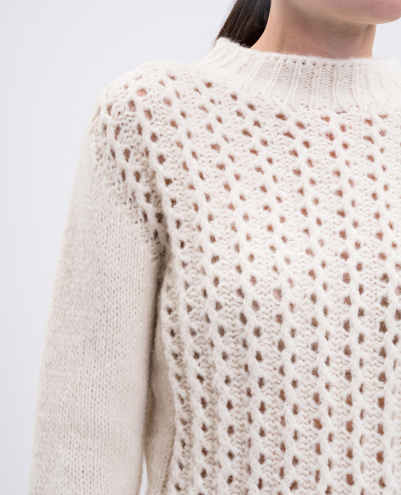 Beige alpaca wool sweater Dondup 5