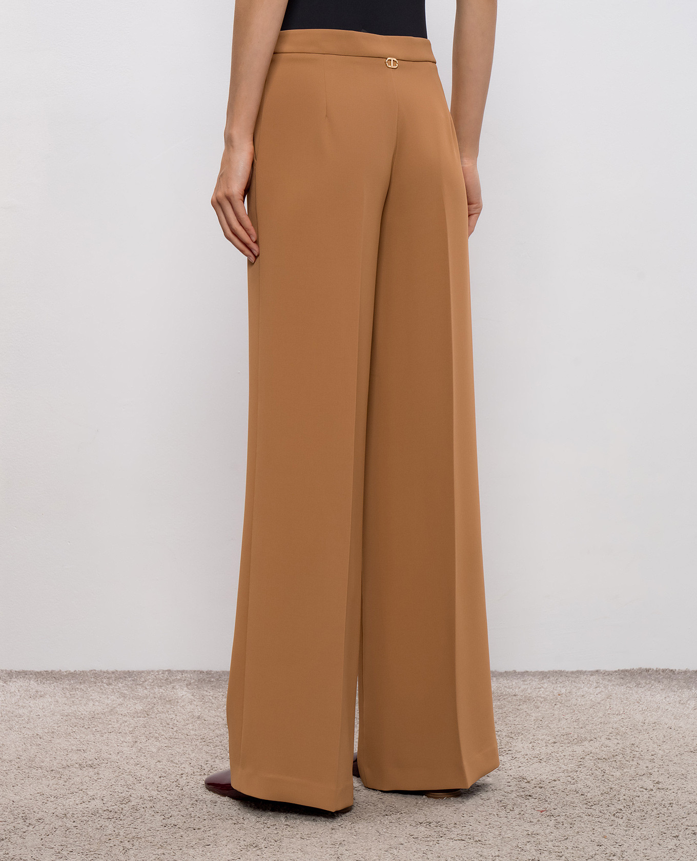 Brown pants with logo Twinset 4