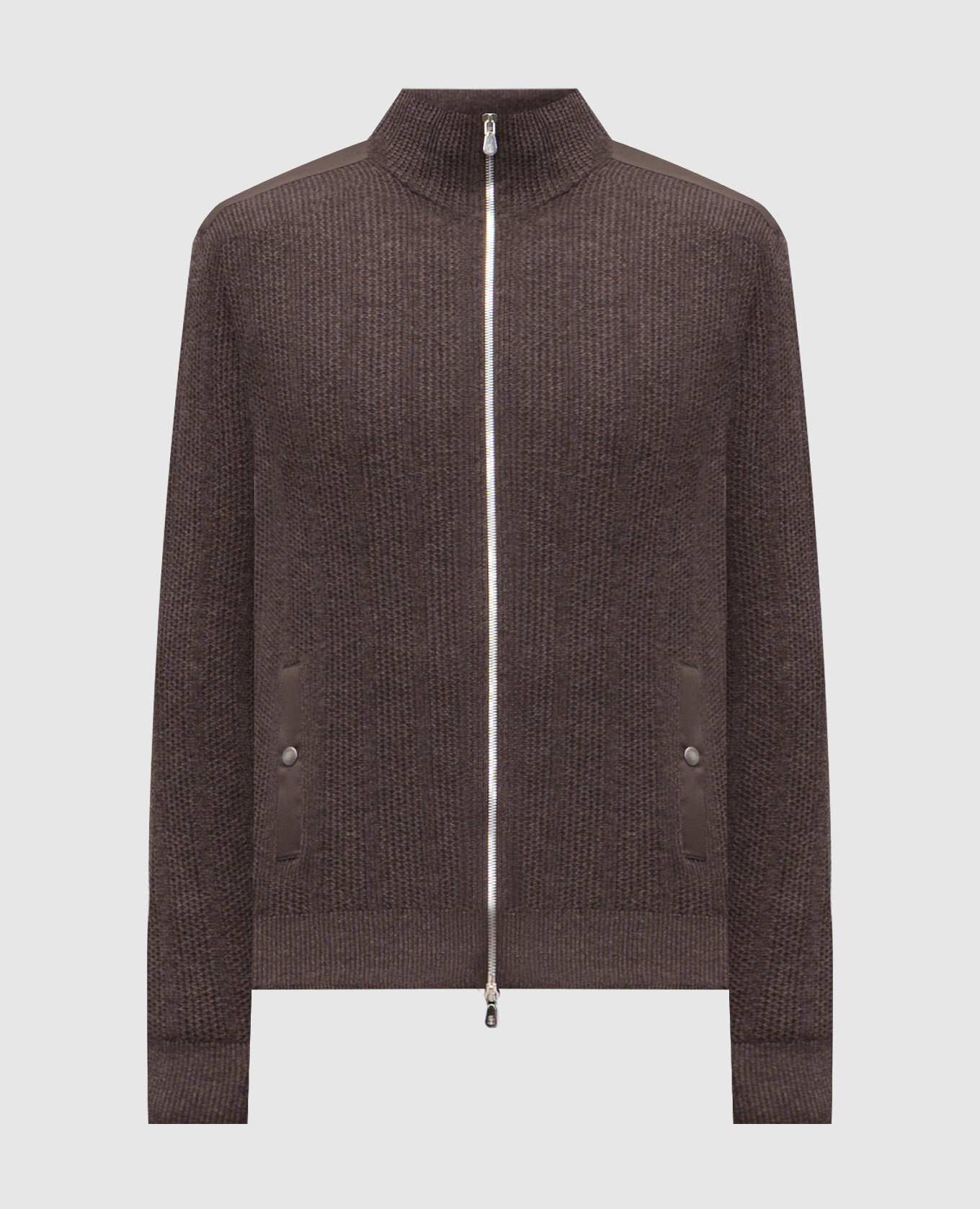 

Brown ribbed cashmere cardigan Brunello Cucinelli