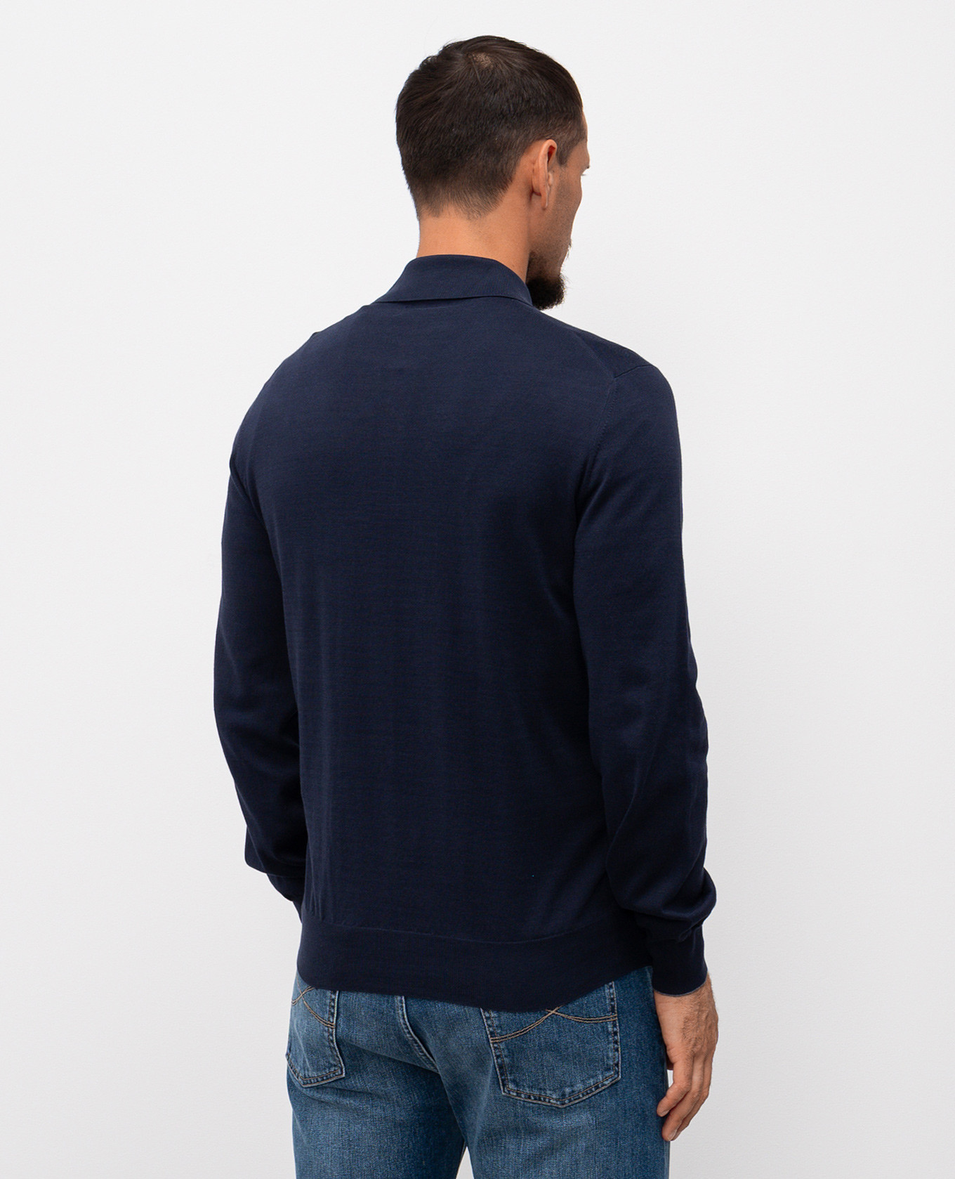 

Blue long-sleeved polo shirt Brunello Cucinelli