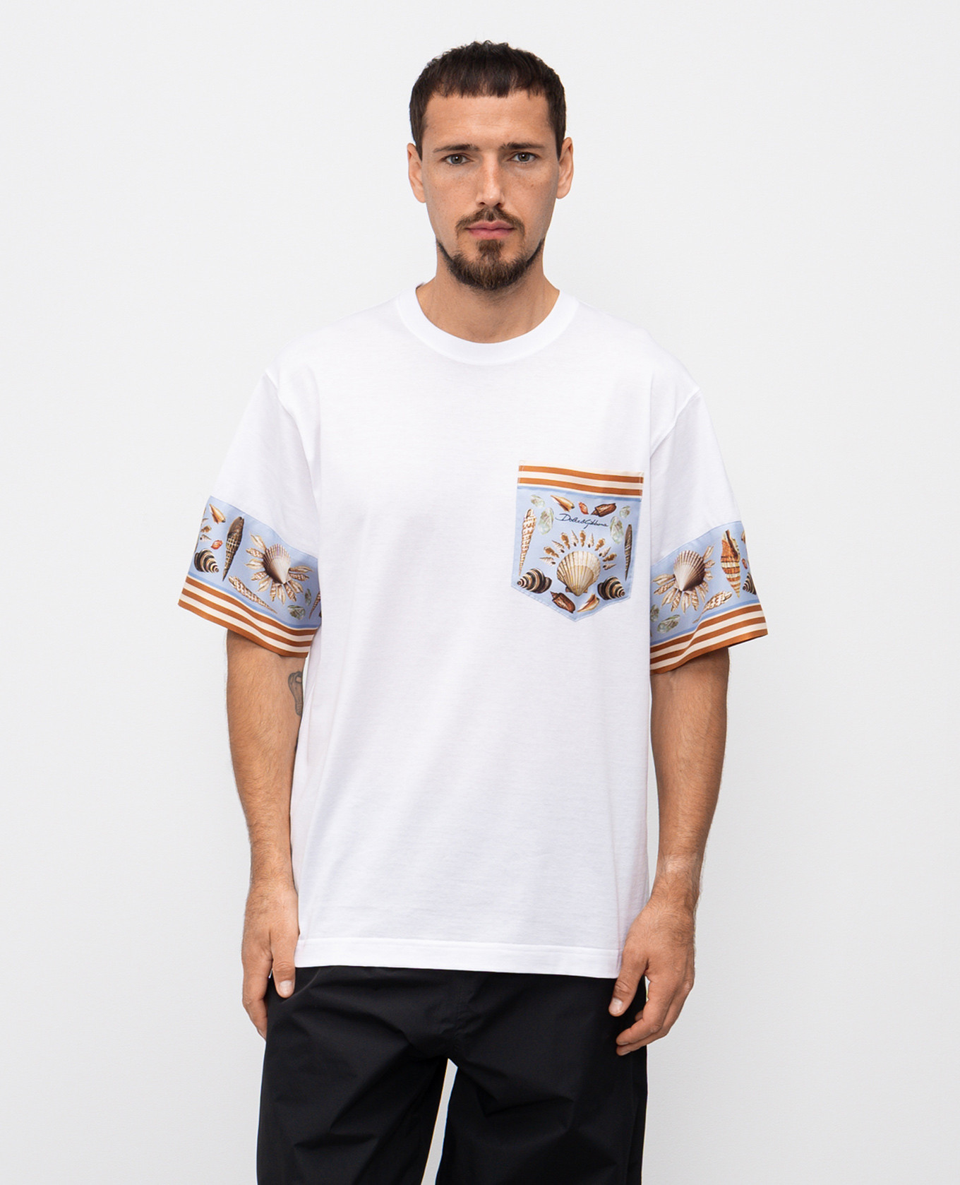 

White silk printed t-shirt Dolce&Gabbana