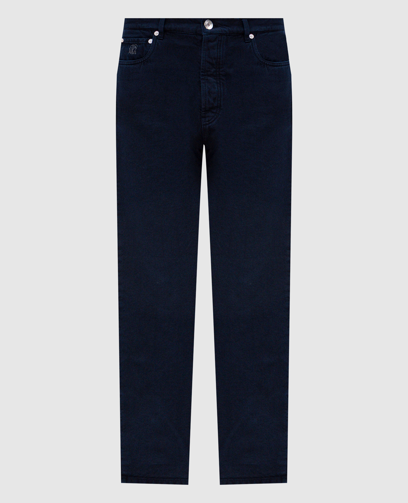 

Blue jeans with logo emblem embroidery Brunello Cucinelli