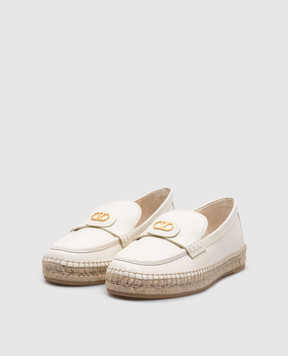 Valentino Beige leather espadrilles with logo 6W2S0KY5ZIH