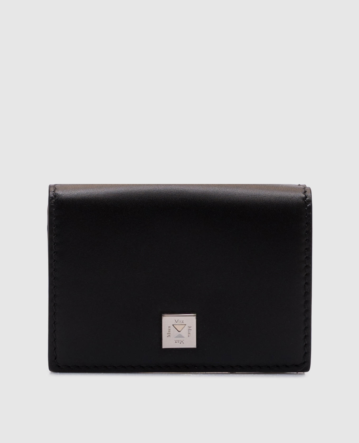 

Black leather wallet with logo Max Mara