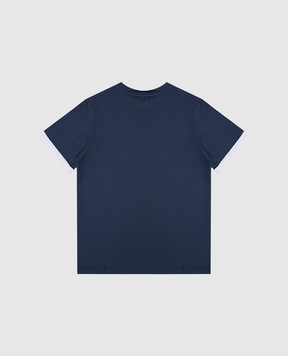 Dolce&Gabbana Children's blue T-shirt with embroidered logo L4JTIGG7OIE812+