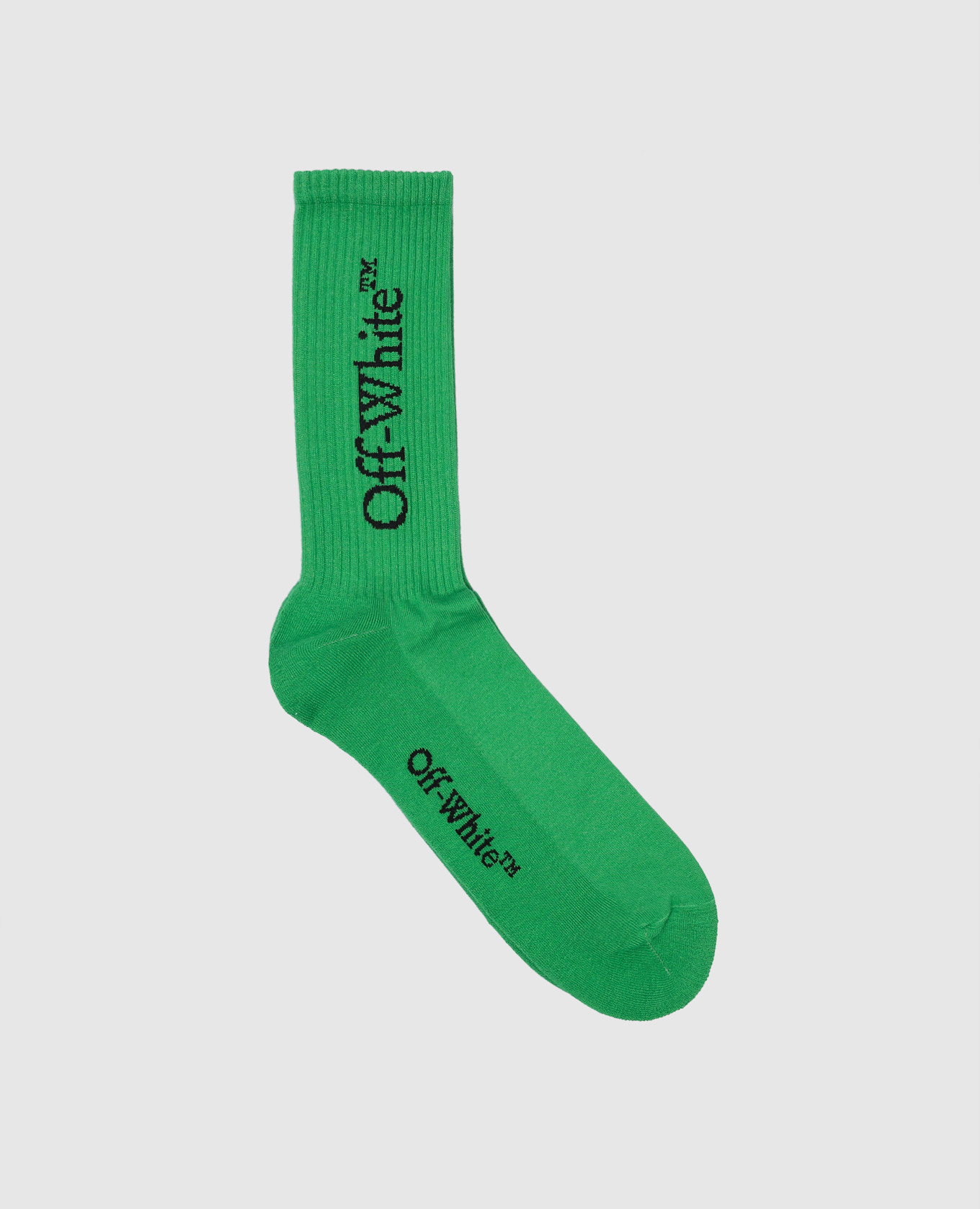 Green socks with logo pattern off-white