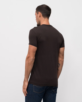 Dolce&Gabbana Brown T-shirt with logo G8SX0ZG7PIY