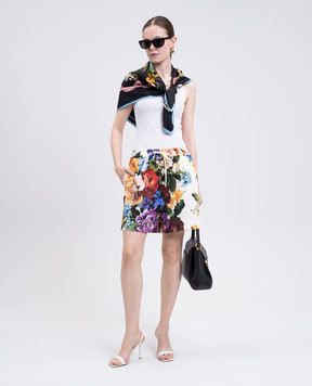 Dolce&Gabbana White ribbed top with embroidered monogram logo F8V59ZGDC9A